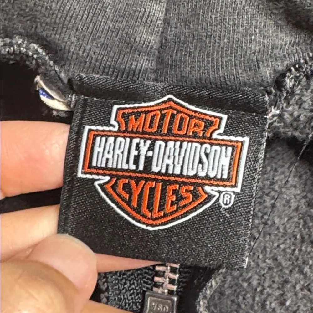 Vintage Harley Davidson Party Of The Century Black  Hooded Sweatshirt 2XL 2003